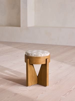 Tyros Outdoor Footstool - Geometric - Natural - UK - Hover Image
