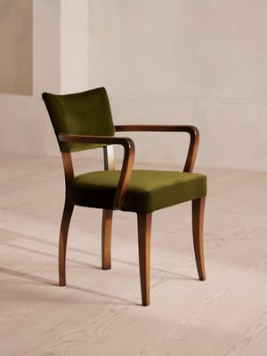 Molina Dining Armchair - Velvet - Olive  - UK - Listing Image