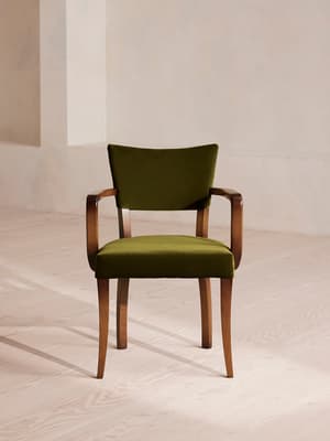 Molina Dining Armchair - Velvet - Olive  - US - Hover Image