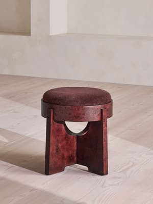 Dalton Burl Footstool - Linen Chenille - Bordeaux - US - Hover Image