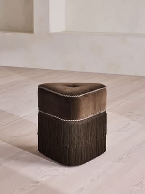 Marta Footstool - Velvet - Chocolate - US - Listing Image