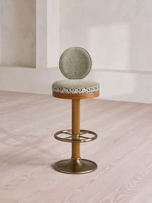 Alma Barstool - Murphy Jacquard & Sage Linen Chenille - UK - Listing Image