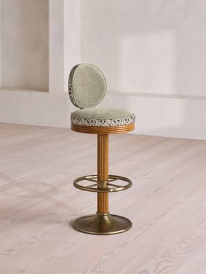 Alma Barstool - Murphy Jacquard & Sage Linen Chenille - UK - Hover Image