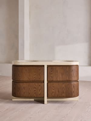 Tivoli Double Vanity - Travertine Marble - Hover Image