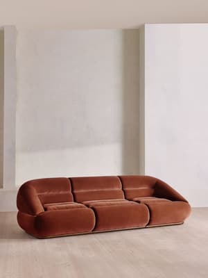 Edison Modular Sofa - Four Seater - Velvet - Rust UK - Hover Image