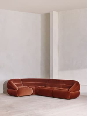 Edison Modular Sofa - L-Shape Sofa - Velvet - Rust UK - Listing Image