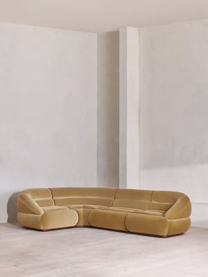 Edison Modular Sofa - L-Shape Sofa - Velvet - Camel UK - Listing Image