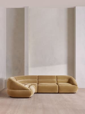 Edison Modular Sofa - L-Shape Sofa - Velvet - Camel UK - Hover Image