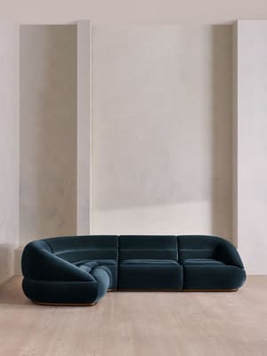 Edison Modular Sofa - L-Shape Sofa - Velvet - Royal Blue UK - Hover Image