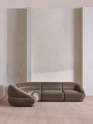 Edison Modular Sofa - L-Shape Sofa - Velvet - Taupe UK - Hover Image