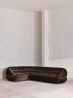 Edison Modular Sofa - L-Shape Sofa - Velvet - Chocolate UK - Hover Image