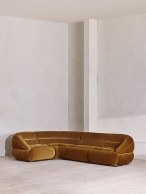 Edison Modular Sofa - L-Shape Sofa - Velvet - Mustard US - Listing Image