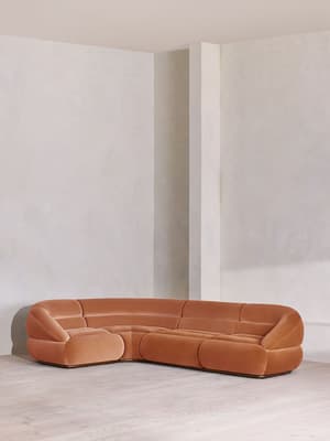 Edison Modular Sofa - L-Shape Sofa - Velvet - Antique Rose US - Listing Image