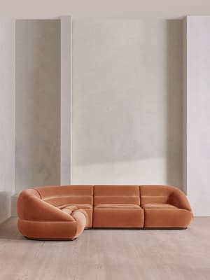 Edison Modular Sofa - L-Shape Sofa - Velvet - Antique Rose US - Hover Image