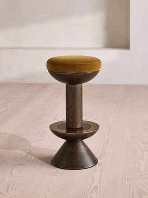Lennie Barstool - Velvet - Mustard - UK - Hover Image