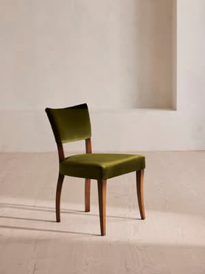 Pair of Molina Dining Chairs - Velvet - Olive  - US - Listing Image