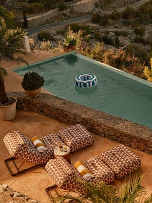Celia Outdoor Chaise Lounger - Geometric - Maroon - Listing Image