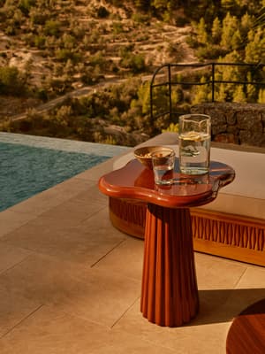 Dayton Outdoor Side Table - Concrete - Maroon - Listing Image