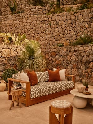 Madeira Outdoor - Three Seater Sofa - Geometric - Green US - Listing Image