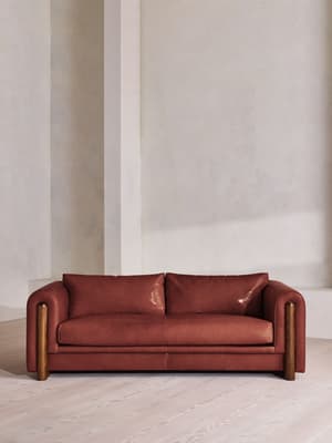 Farrell Three Seater Sofa - Leather - Sangria - UK - Listing Image