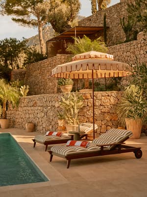 Ardingly Outdoor Chaise Lounger - Babington House Stripe - Listing Image
