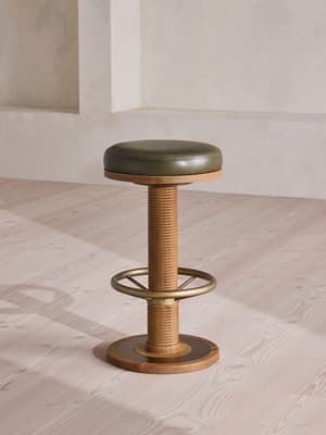 Bryden Tall Barstool - Leather - Moss - UK - Listing Image