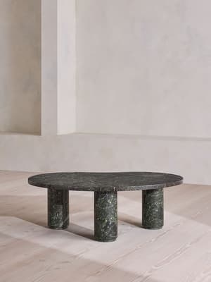Tisbury Oval Coffee Table - Verde Bosque Marble - Listing Image