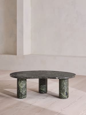 Tisbury Oval Coffee Table - Verde Bosque Marble - Hover Image