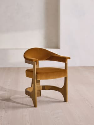 Georgina Dining Chair - Velvet - Mustard - UK - Listing Image