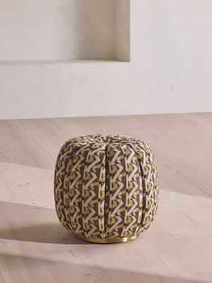 Sofia Footstool - Fulton Jacquard - Sage - UK - Hover Image