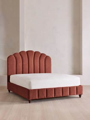 Manette Bed - King - Linen Chenille - Rust - UK - Listing Image