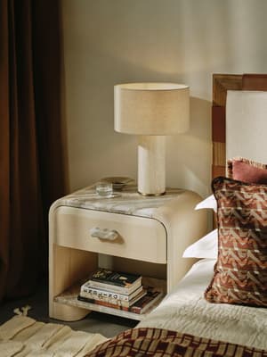 Adria Bedside Table - Terra Bianca Marble - Hover Image