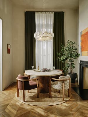 Ramsey Dining Table - Round - Travertine - Listing Image