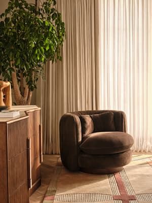 Vivienne Armchair - Linen Chenille - Chocolate - UK - Listing Image
