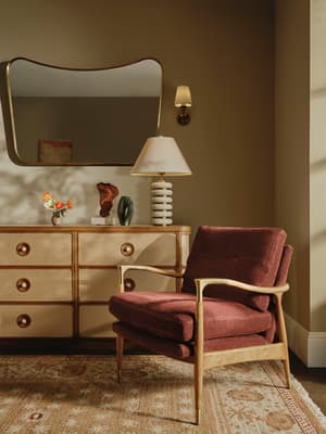 Theodore Burl Armchair - Linen Chenille - Bordeaux - UK - Listing Image