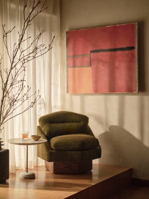Mila Armchair - Boucle Jacquard - Olive - UK - Listing Image