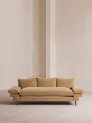 Bristol Three Seater Sofa - Velvet - Camel - US - Listing Image