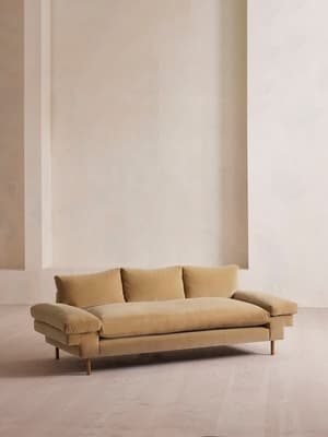 Bristol Three Seater Sofa - Velvet - Camel - US - Hover Image