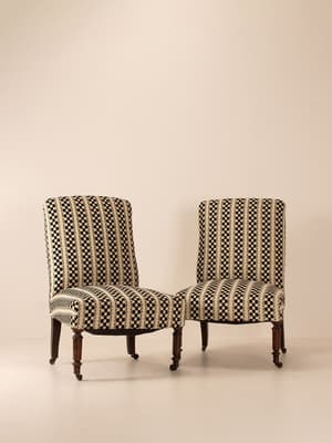 Vintage Pair of Side Chairs - Ebonised Wood - France - Listing Image