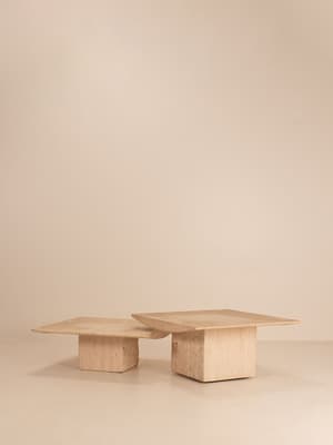 Vintage Mid Century Coffee Table Set - Travertine - Listing Image