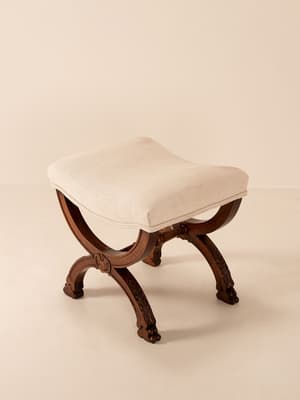 Vintage Carved Stool - England - Hover Image