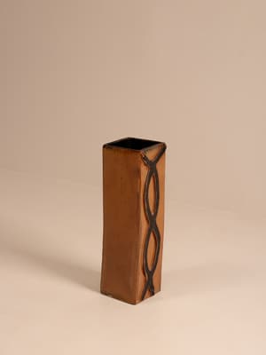 Vintage Mid Century Vase - Glazed Glass - Belgium - Hover Image