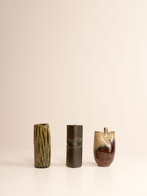 Vintage Glazed Vessels - Set of Three - Hover Image