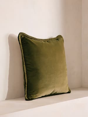 Margeaux Square Cushion - Olive - Hover Image