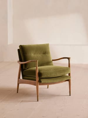 Theodore Armchair - Velvet - Olive - Listing Image