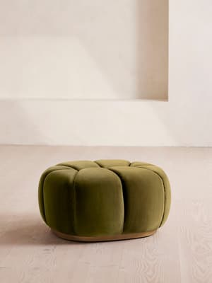 Garret Footstool - Velvet - Olive - Listing Image