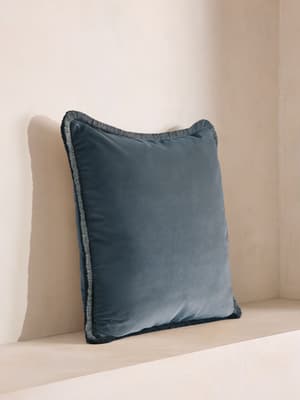 Margeaux Large Square Cushion - Grey Blue - Hover Image