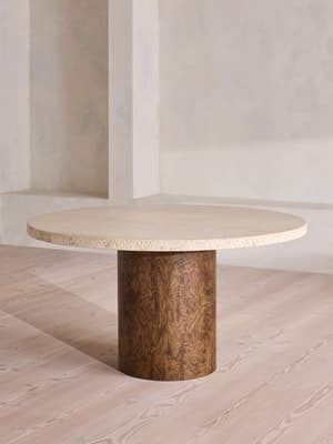 Ramsey Dining Table - Round - Travertine - Hover Image
