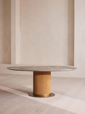 Murcell Oval Dining Table - Blue Quartzite - Hover Image