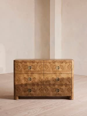 Warwick Six Drawer Dresser - Mappa Burl - Hover Image
